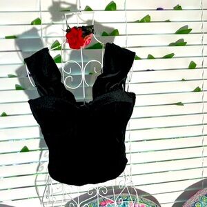 Black velvet bustier style top with padded bust